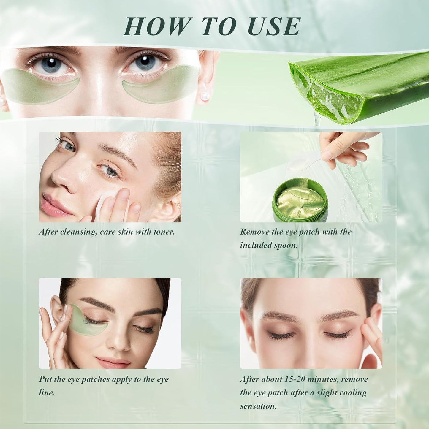 60pcs Aloe Vera Collagen Eye Mask Anti Dark Circles Eyes Bags Moisturizing Anti-Wrinkles