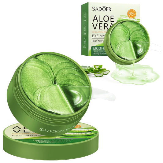 60pcs Aloe Vera Collagen Eye Mask Anti Dark Circles Eyes Bags Moisturizing Anti-Wrinkles