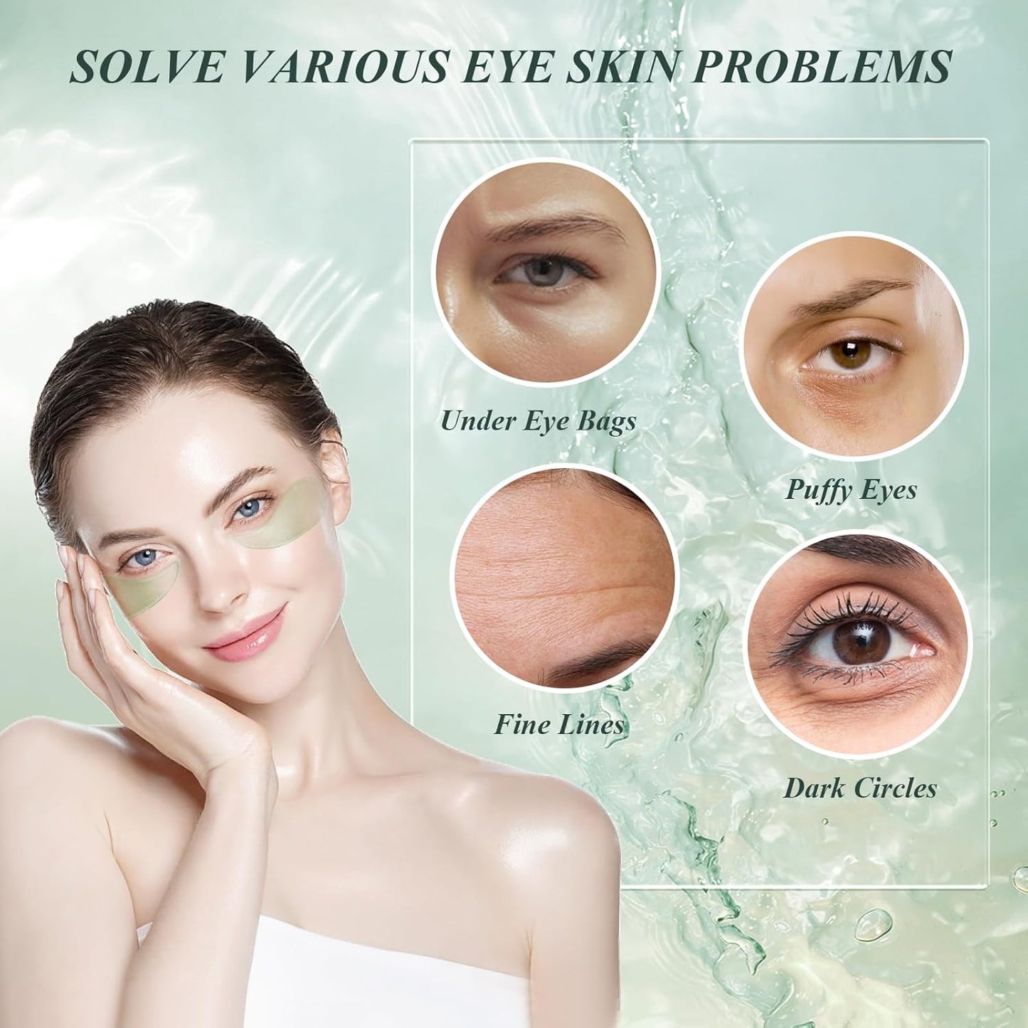 60pcs Aloe Vera Collagen Eye Mask Anti Dark Circles Eyes Bags Moisturizing Anti-Wrinkles