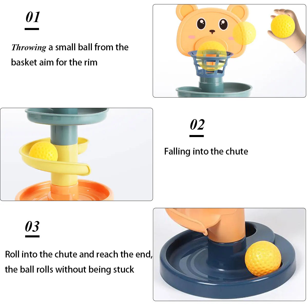 Layers Baby Track Rolling Ball Toy Early Educational Puzzle Toy for Children Montessori Sliding Track Tower Kids Gift