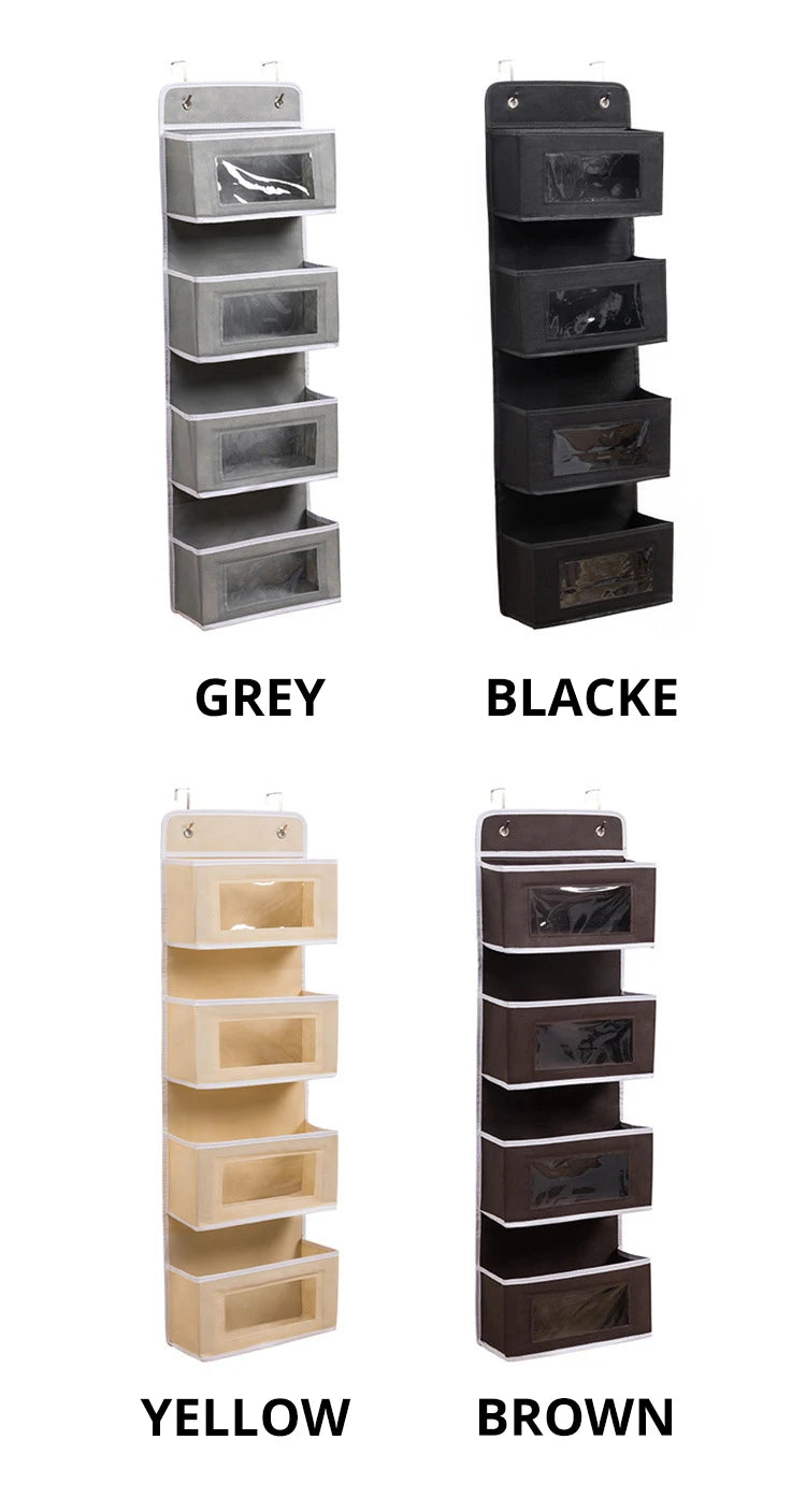 Four-layer Storage Bag Door Hanging Fabric Organizer Bag For Sundries Items Underwear Socks