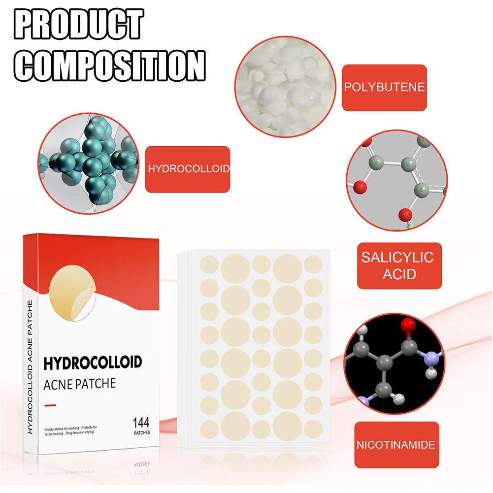 144pcs/set Face Skin Care Acne Pimple Patch 2 Sizes Invisible Professional Healing Absorbing Spot Sticker