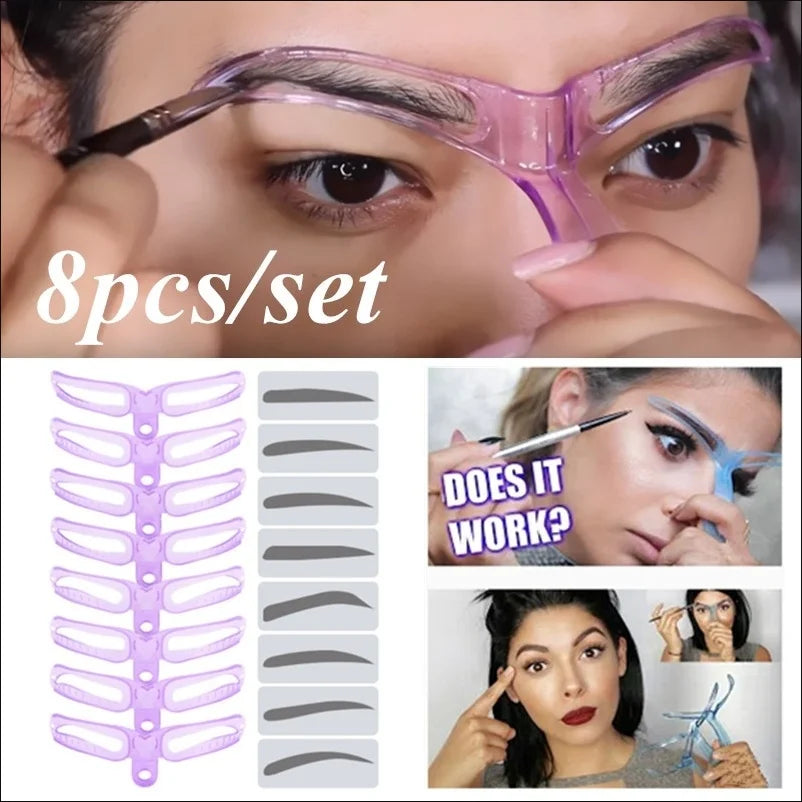 Reusable Eyebrow Stencil Beauty Makeup Brow Stamp Template Eyebrows Shape Set Eye Brow Makeup Tools and Accessories