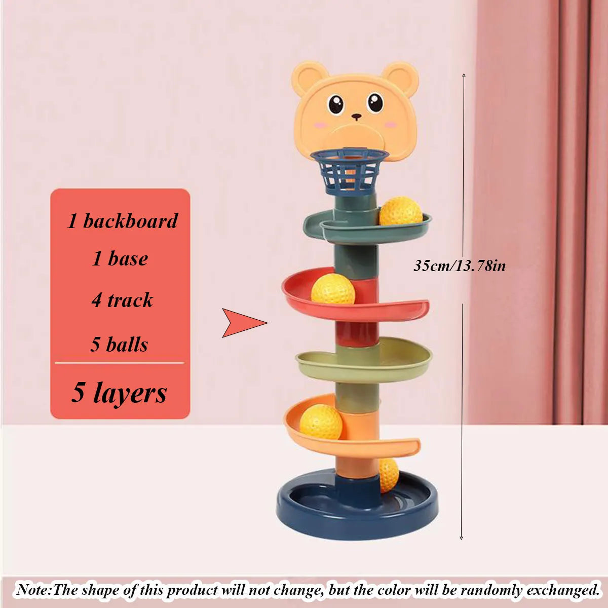 Layers Baby Track Rolling Ball Toy Early Educational Puzzle Toy for Children Montessori Sliding Track Tower Kids Gift