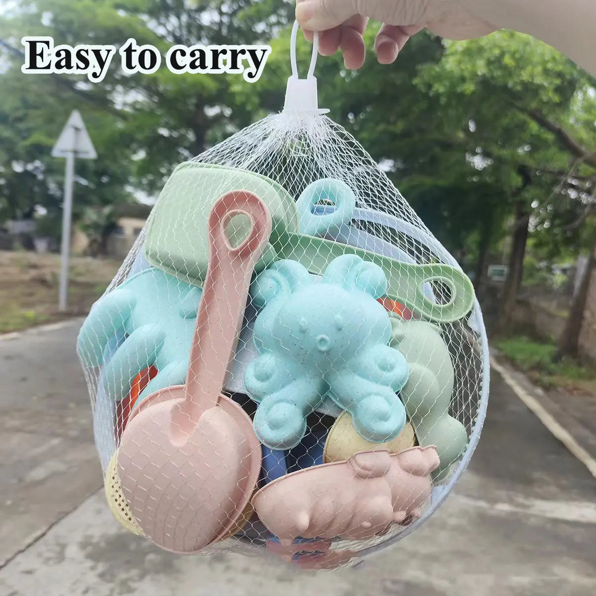 Beach Sand Play Water Set Folding Bucket Summer Toys for Children Kids Outdoor Game Sandbox Accessories Color Random