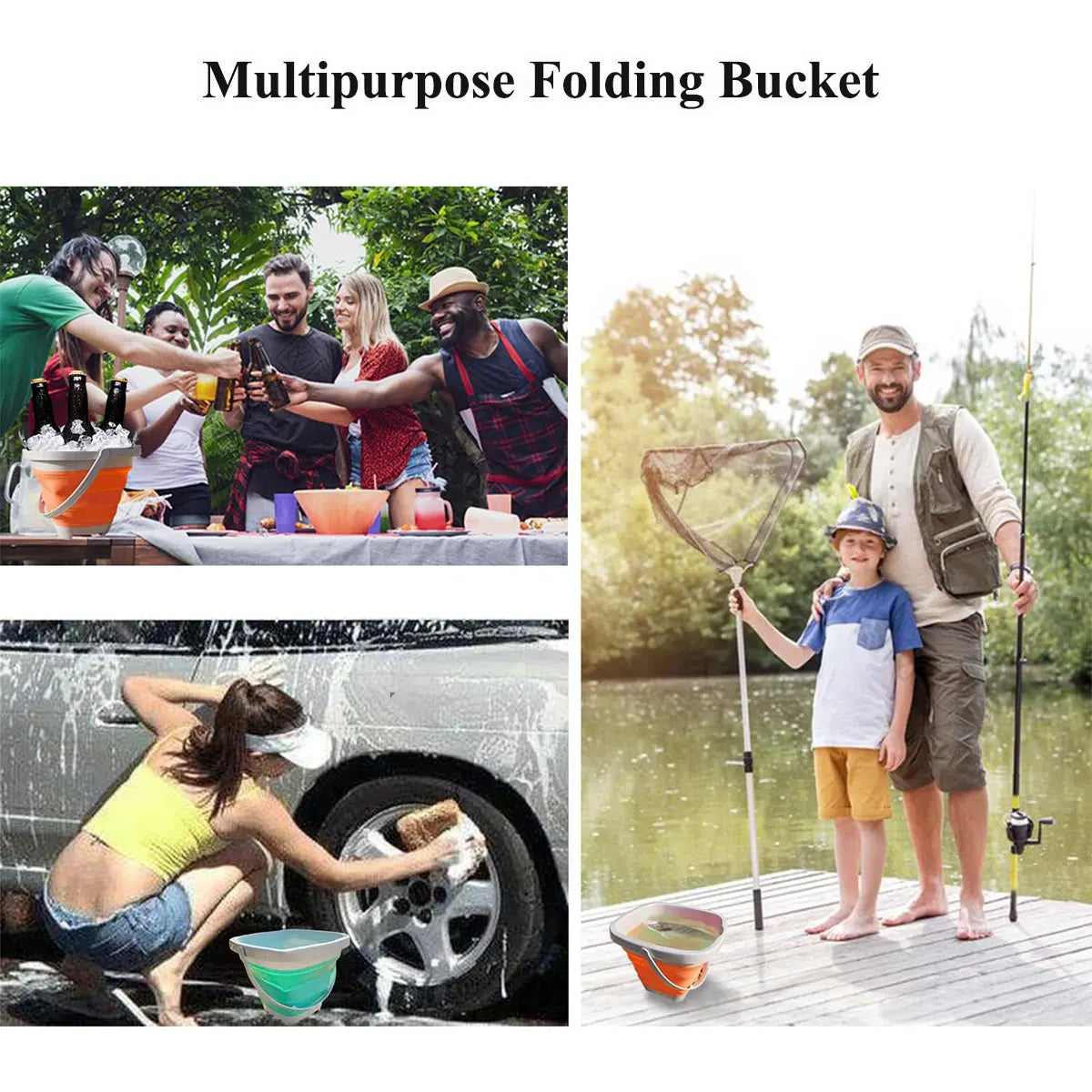 Beach Sand Play Water Set Folding Bucket Summer Toys for Children Kids Outdoor Game Sandbox Accessories Color Random