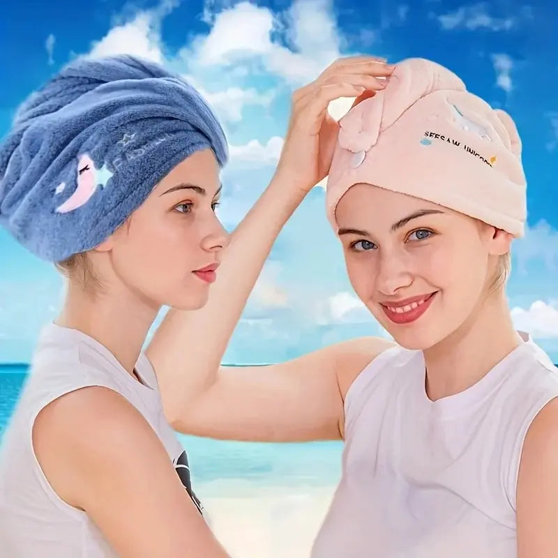 Women Head Towels Quickly Dry Hair Hat Super Absorbent Soft Bathroom