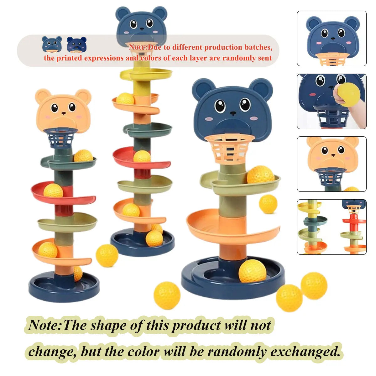 Layers Baby Track Rolling Ball Toy Early Educational Puzzle Toy for Children Montessori Sliding Track Tower Kids Gift