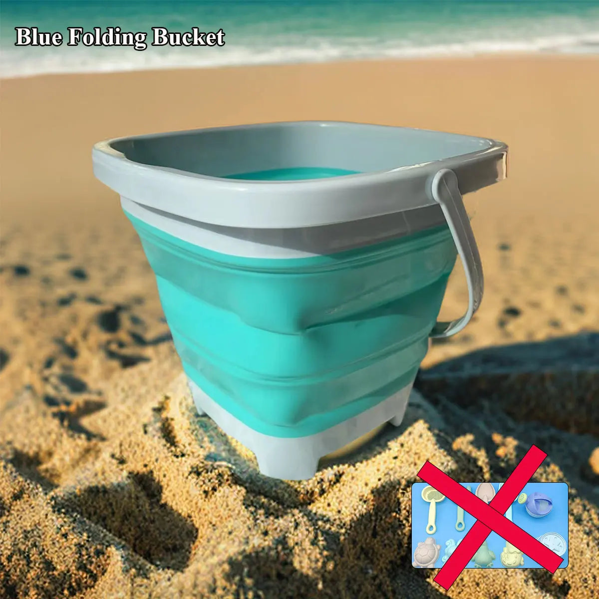 Beach Sand Play Water Set Folding Bucket Summer Toys for Children Kids Outdoor Game Sandbox Accessories Color Random