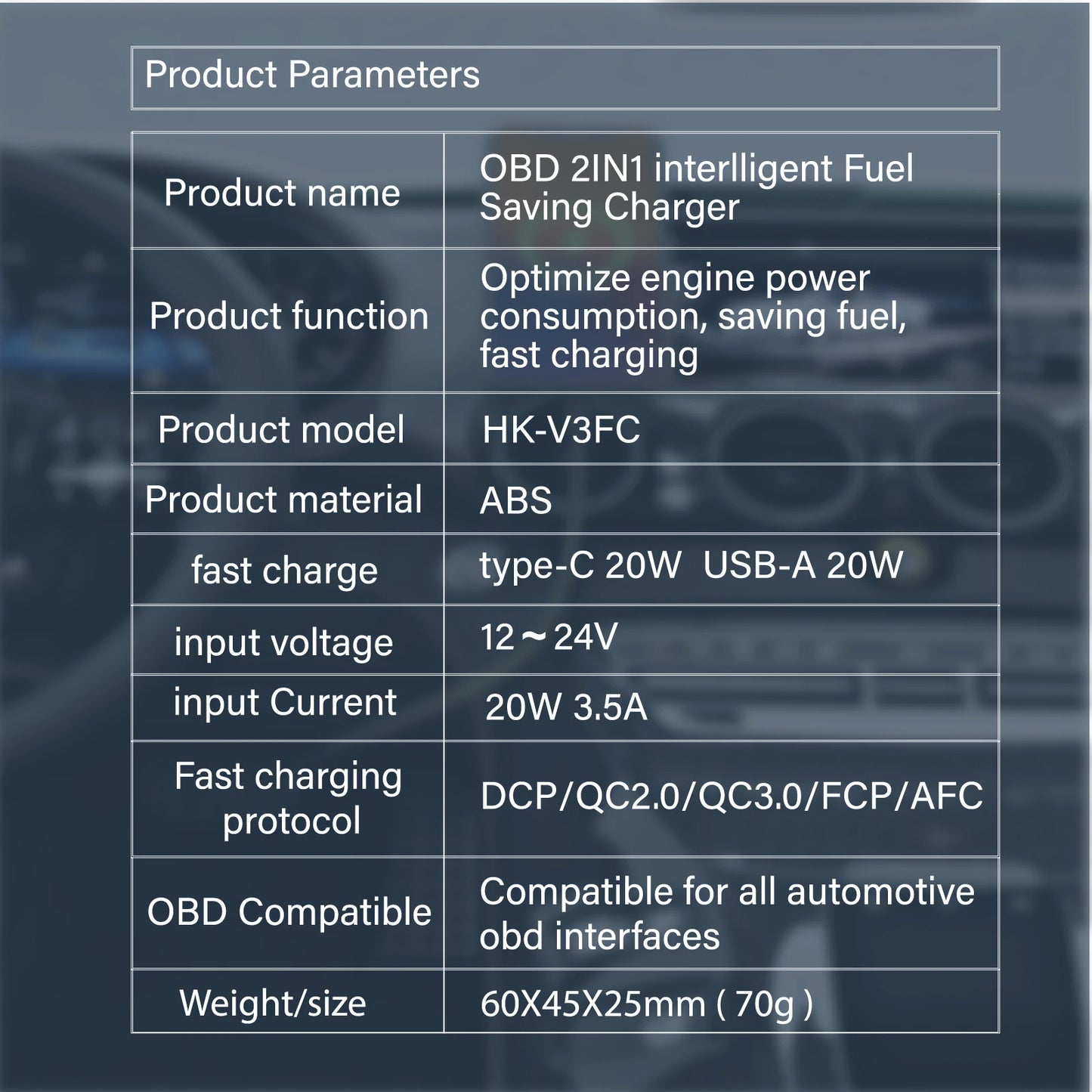 2-in-1 OBD Fuel Saver & Fast Charger – Chip Tuning for Gas & Diesel Cars