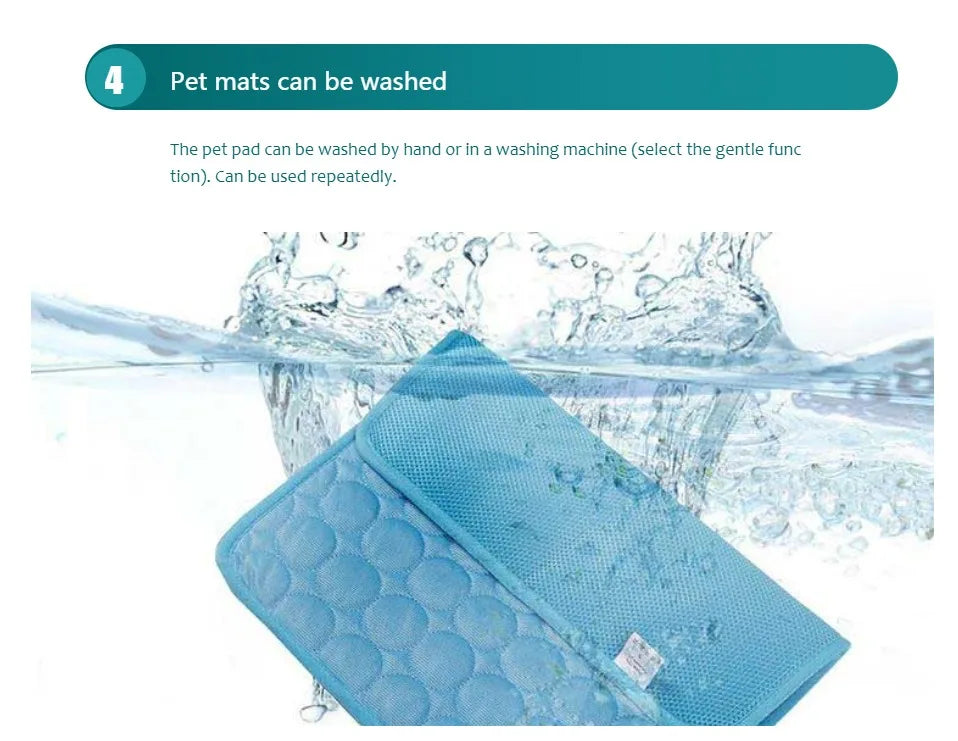 Pet Cooling Mat – Summer Ice Pad for Dogs & Cats (All Sizes)