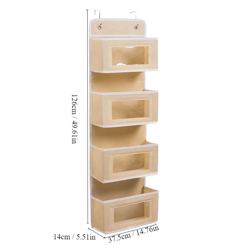 Four-layer Storage Bag Door Hanging Fabric Organizer Bag For Sundries Items Underwear Socks