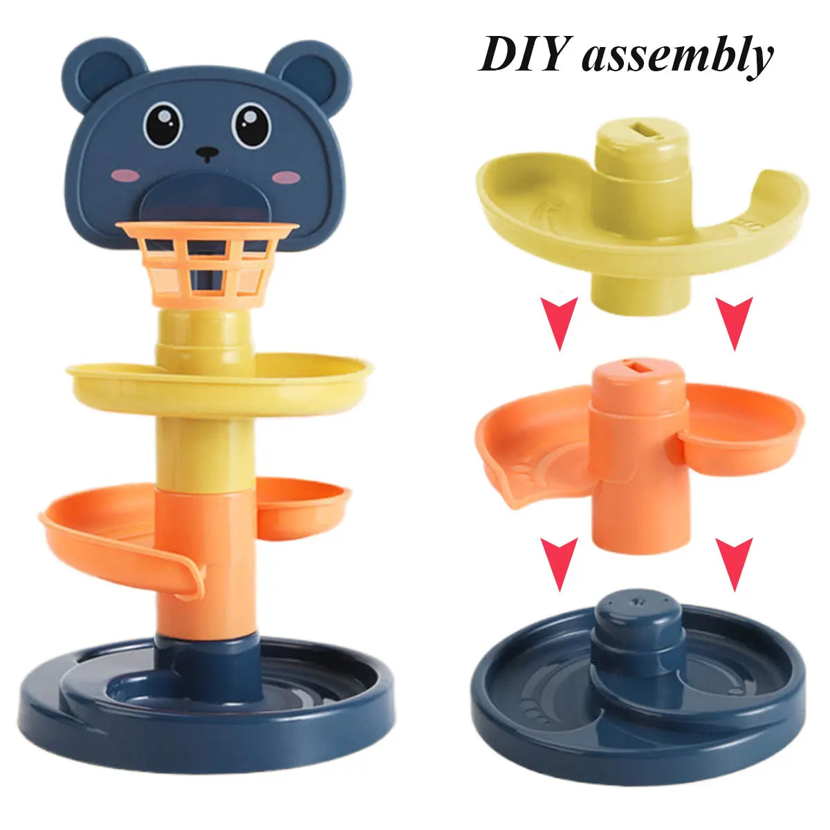 Layers Baby Track Rolling Ball Toy Early Educational Puzzle Toy for Children Montessori Sliding Track Tower Kids Gift