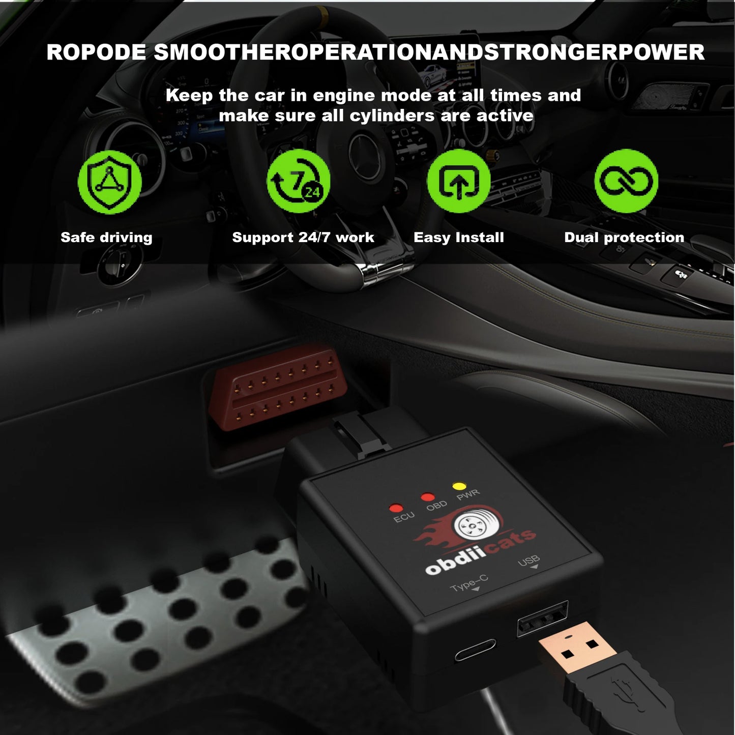 2-in-1 OBD Fuel Saver & Fast Charger – Chip Tuning for Gas & Diesel Cars