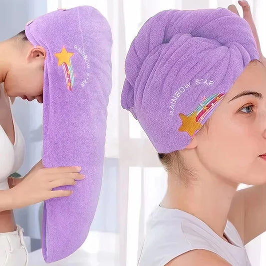 Women Head Towels Quickly Dry Hair Hat Super Absorbent Soft Bathroom