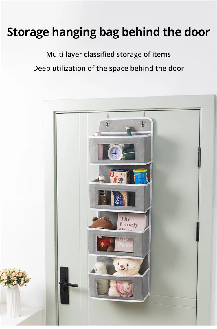 Four-layer Storage Bag Door Hanging Fabric Organizer Bag For Sundries Items Underwear Socks