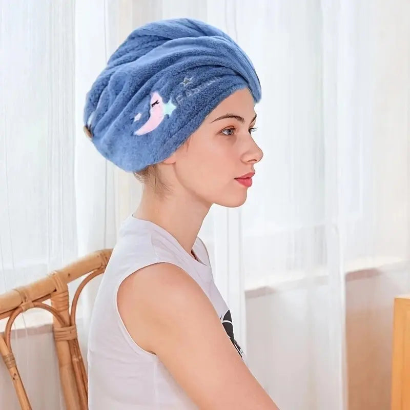 Women Head Towels Quickly Dry Hair Hat Super Absorbent Soft Bathroom
