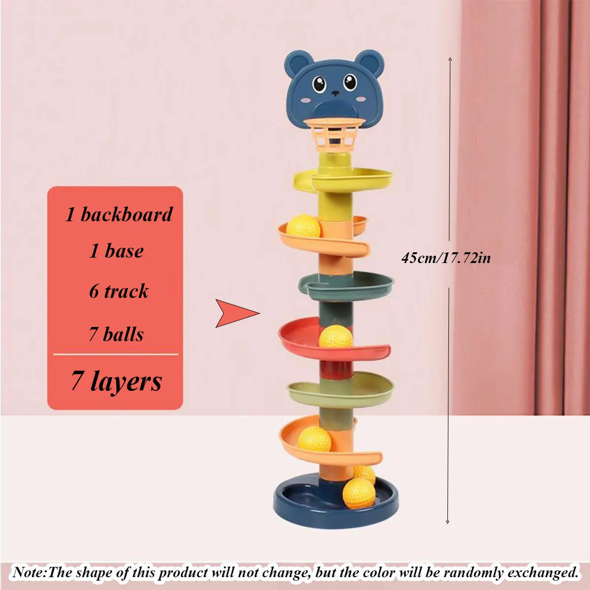 Layers Baby Track Rolling Ball Toy Early Educational Puzzle Toy for Children Montessori Sliding Track Tower Kids Gift