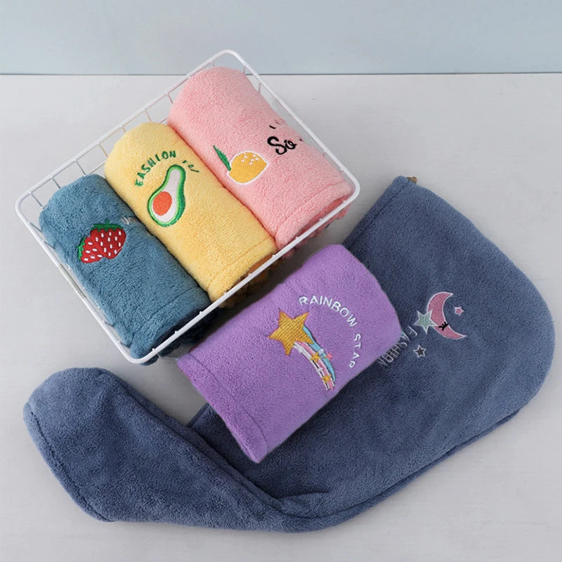 Women Head Towels Quickly Dry Hair Hat Super Absorbent Soft Bathroom