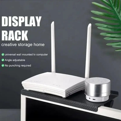 Computer and TV Screen Storage Rack Wireless Router Set-top Box Rack No Perforated Storage Bracket Divine Tool