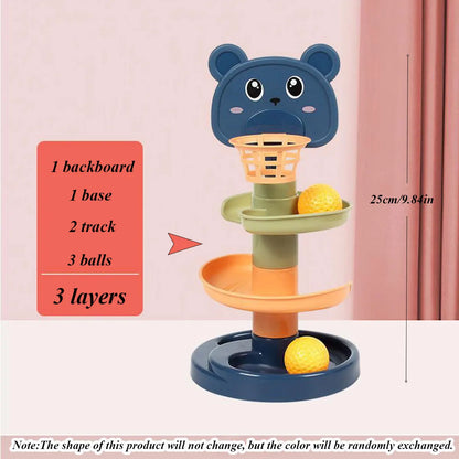 Layers Baby Track Rolling Ball Toy Early Educational Puzzle Toy for Children Montessori Sliding Track Tower Kids Gift
