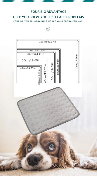 Pet Cooling Mat – Summer Ice Pad for Dogs & Cats (All Sizes)