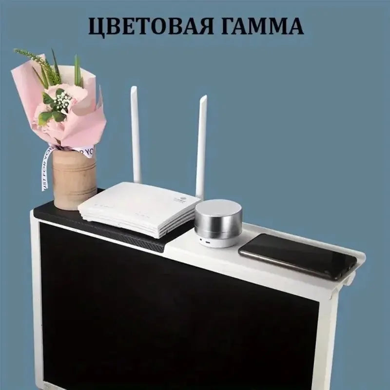 Computer and TV Screen Storage Rack Wireless Router Set-top Box Rack No Perforated Storage Bracket Divine Tool