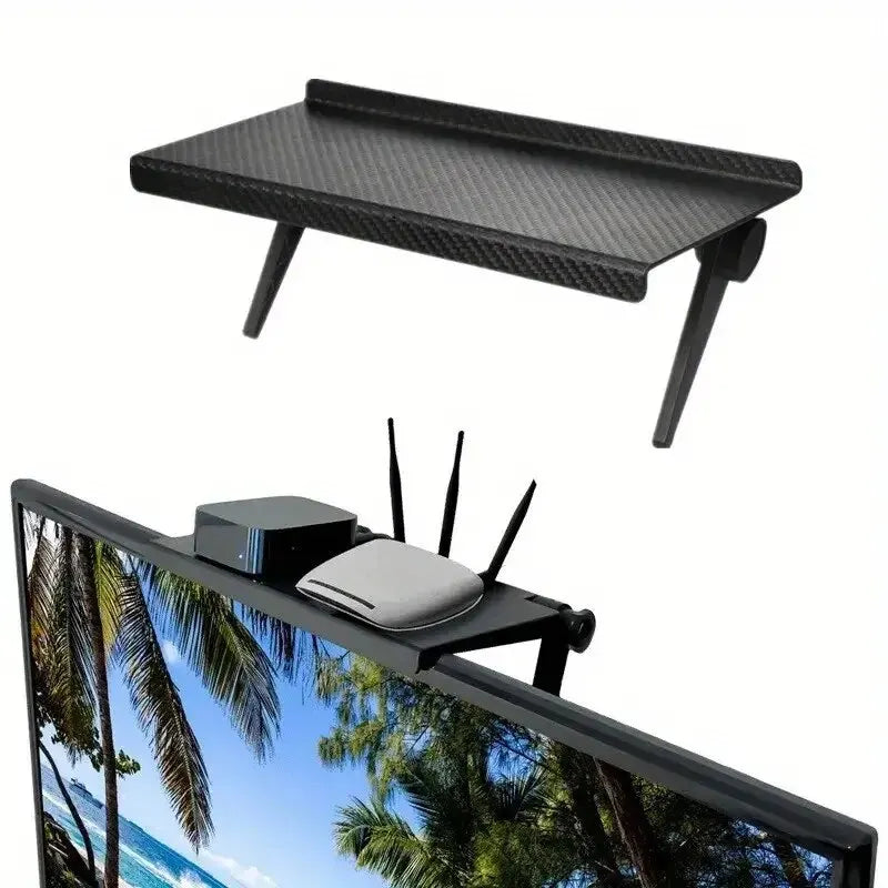 Computer and TV Screen Storage Rack Wireless Router Set-top Box Rack No Perforated Storage Bracket Divine Tool