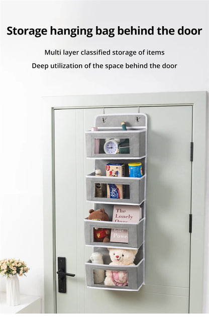 Four-layer Storage Bag Door Hanging Fabric Organizer Bag For Sundries Items Underwear Socks