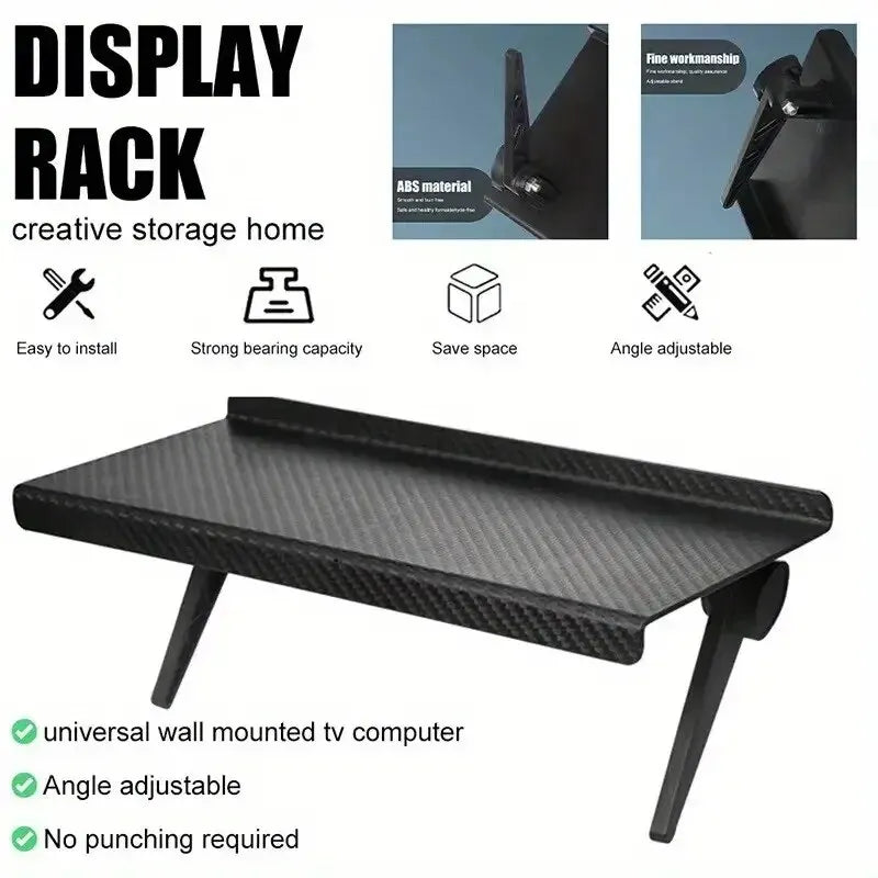 Computer and TV Screen Storage Rack Wireless Router Set-top Box Rack No Perforated Storage Bracket Divine Tool